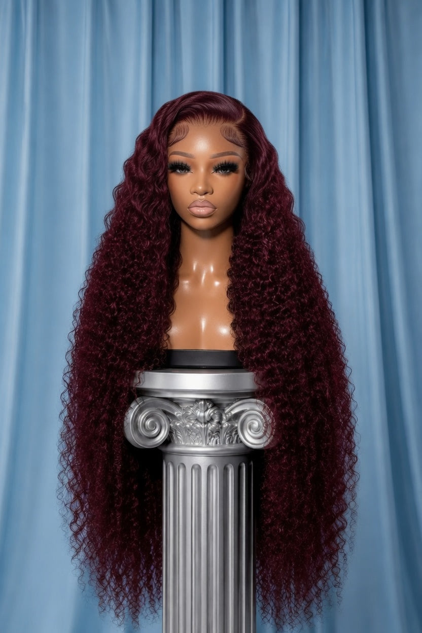Burgundy Deep Wave - Transparent Lace